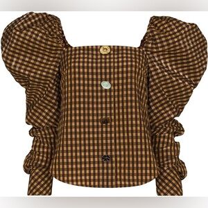 Rejina Pyo Maya Puff-Sleeve Seersucker Blouse